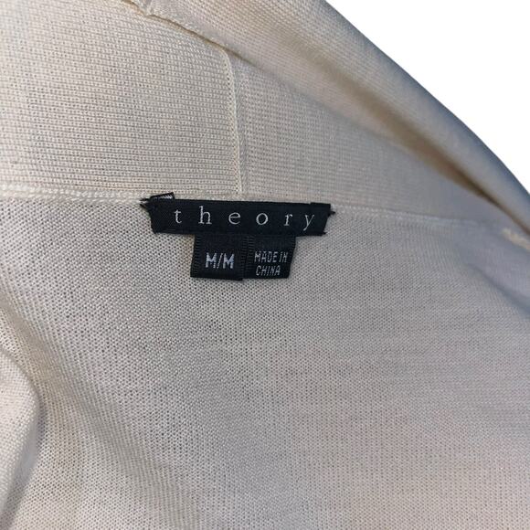Theory Cardigan Sweater Wool Silk Neutral Aya - Picture 6 of 9